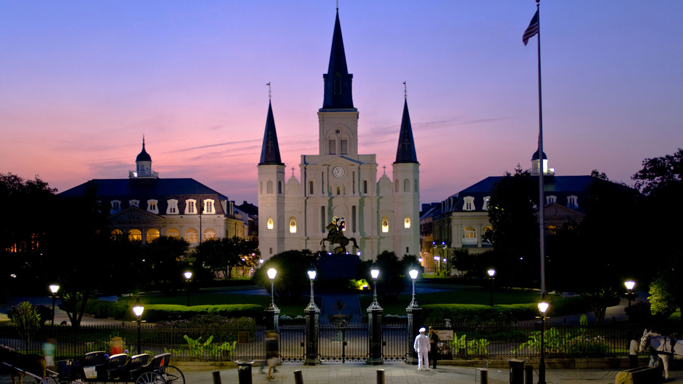 Saint Louis Catholic Cathedral In New Orleans City Wallpaper