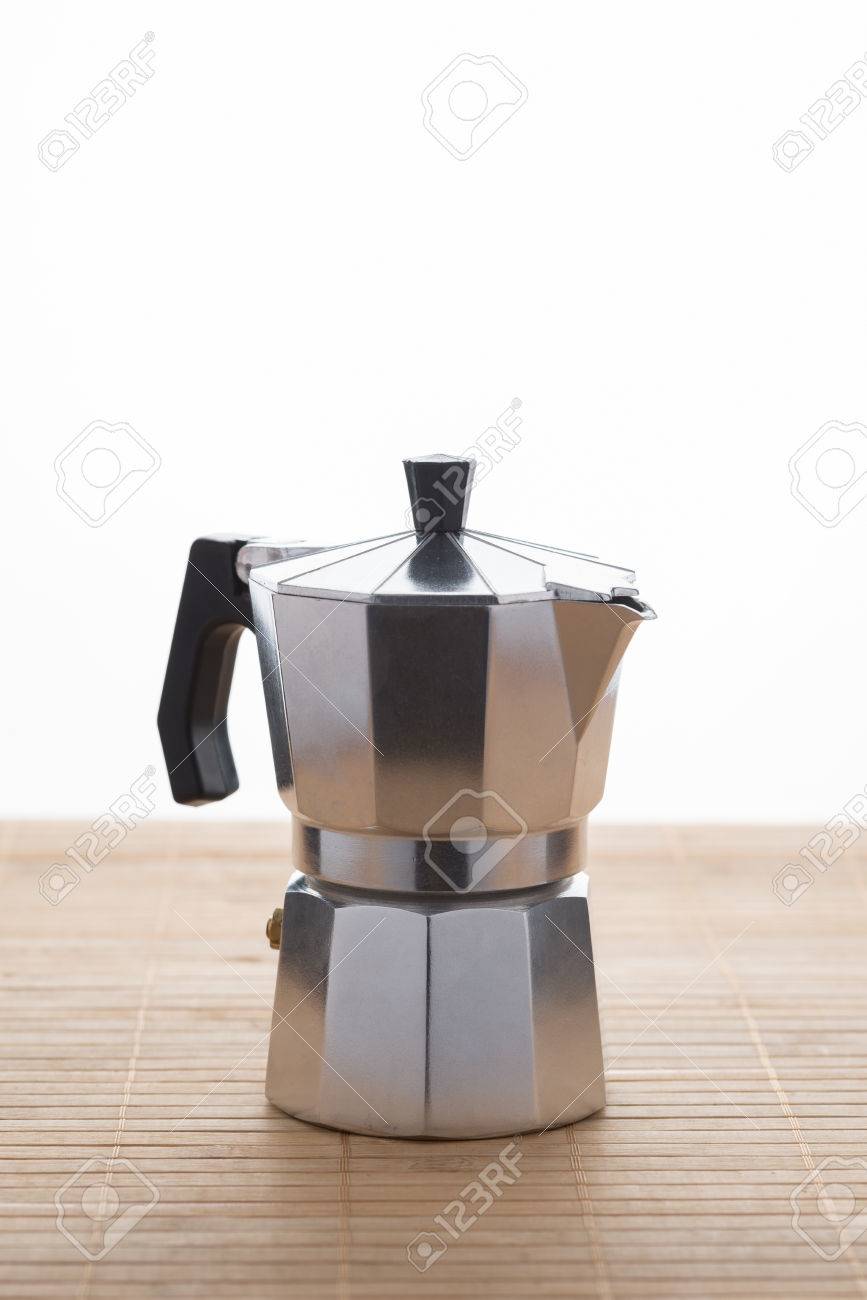 Italian Expresso Machine Over Dark Background With Copy Space