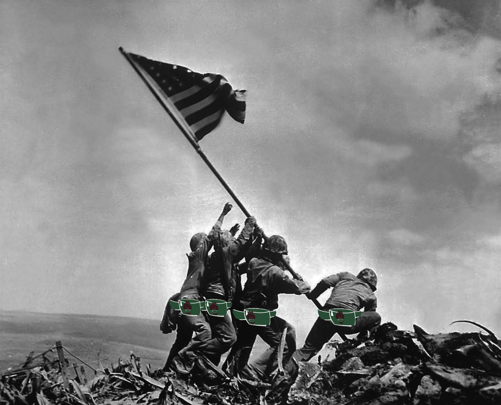Iwo Jima Flag Raising Wallpaper