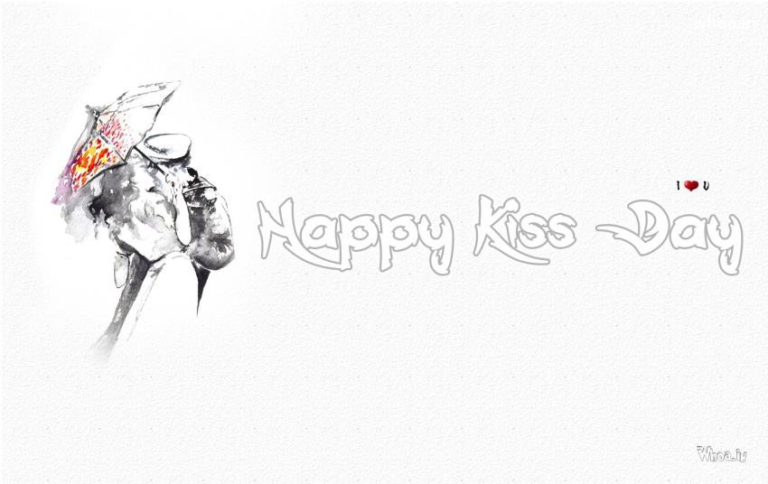 Happy Kiss Day HD Wallpaper