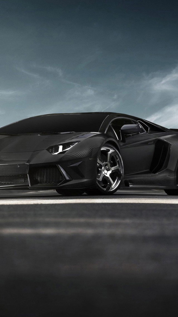 Lamborghini Aventador Carbon Black iPhone Wallpaper