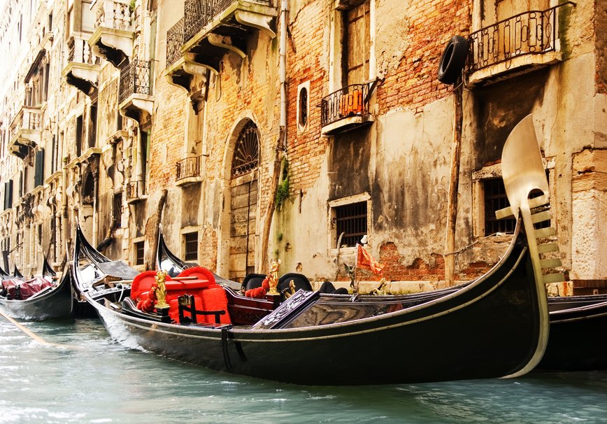 Venice Italy Gondolas Canal Architecture Buildings
