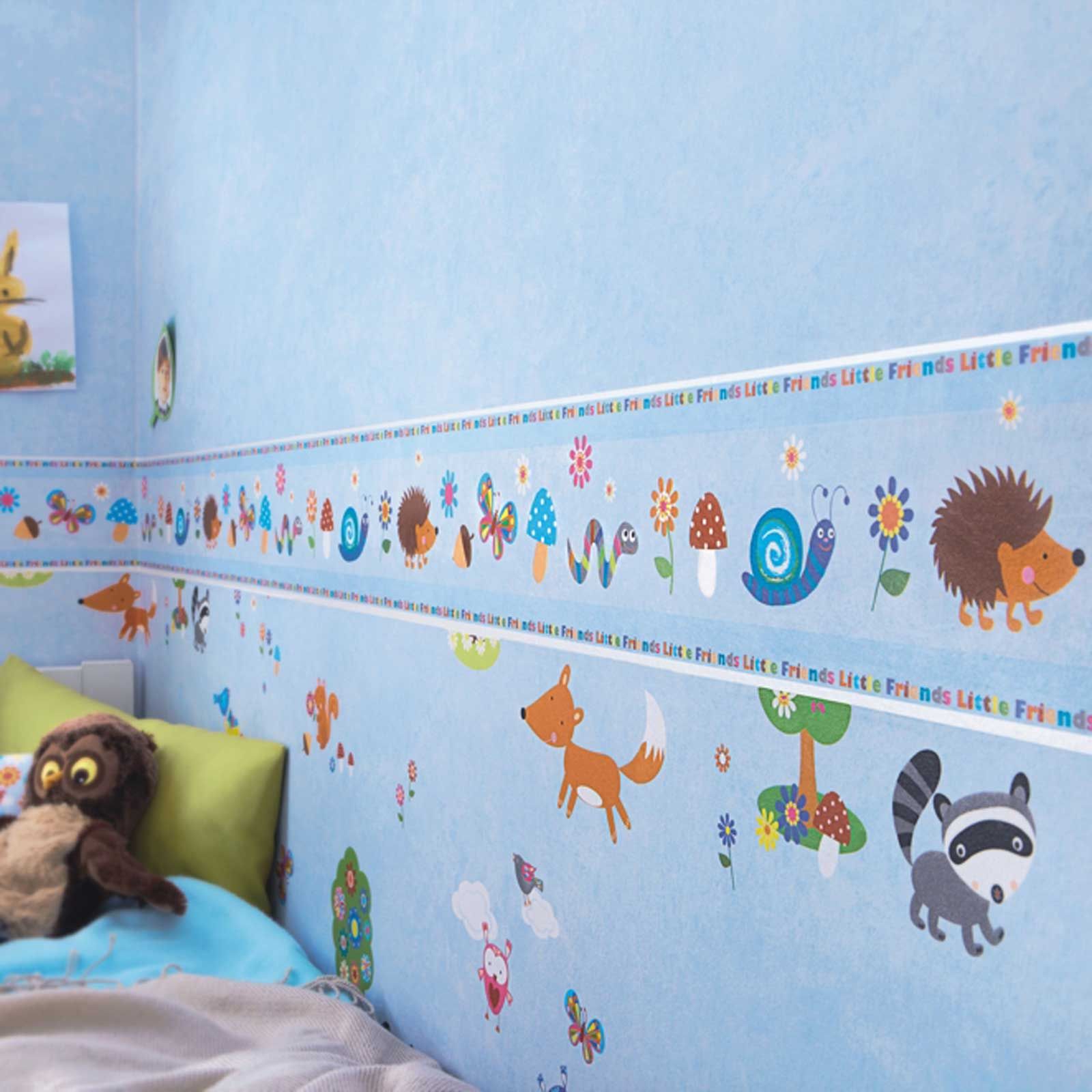 Woodland Creatures Wallpaper Borders Rasch Blue Bedroom Decor