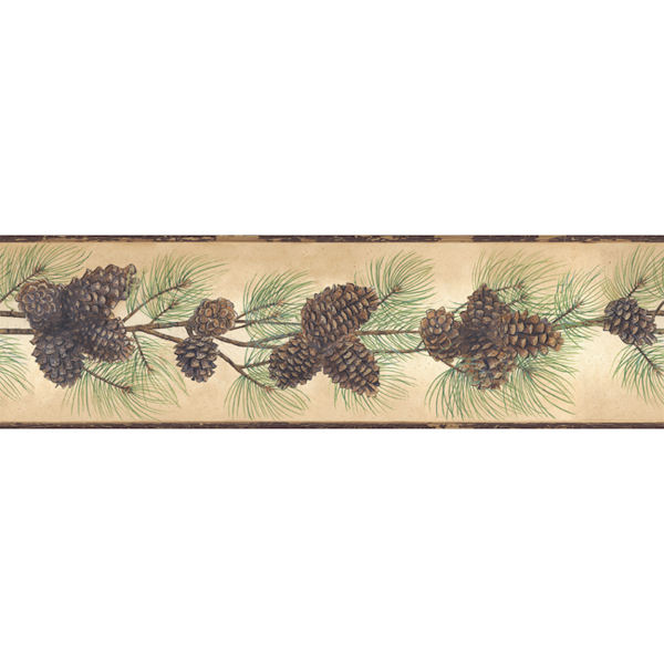 Free download Pinecone Branch Wallpaper Wall Border [600x525] for your