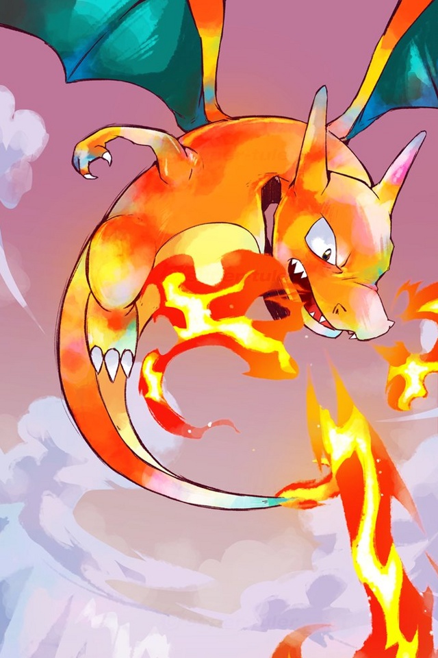 For iPhone Games Wallpaper Charizard Fire