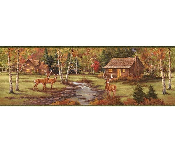 🔥 Free download Deer Creek Lodge Forest Wallpaper Wall Border [600x525