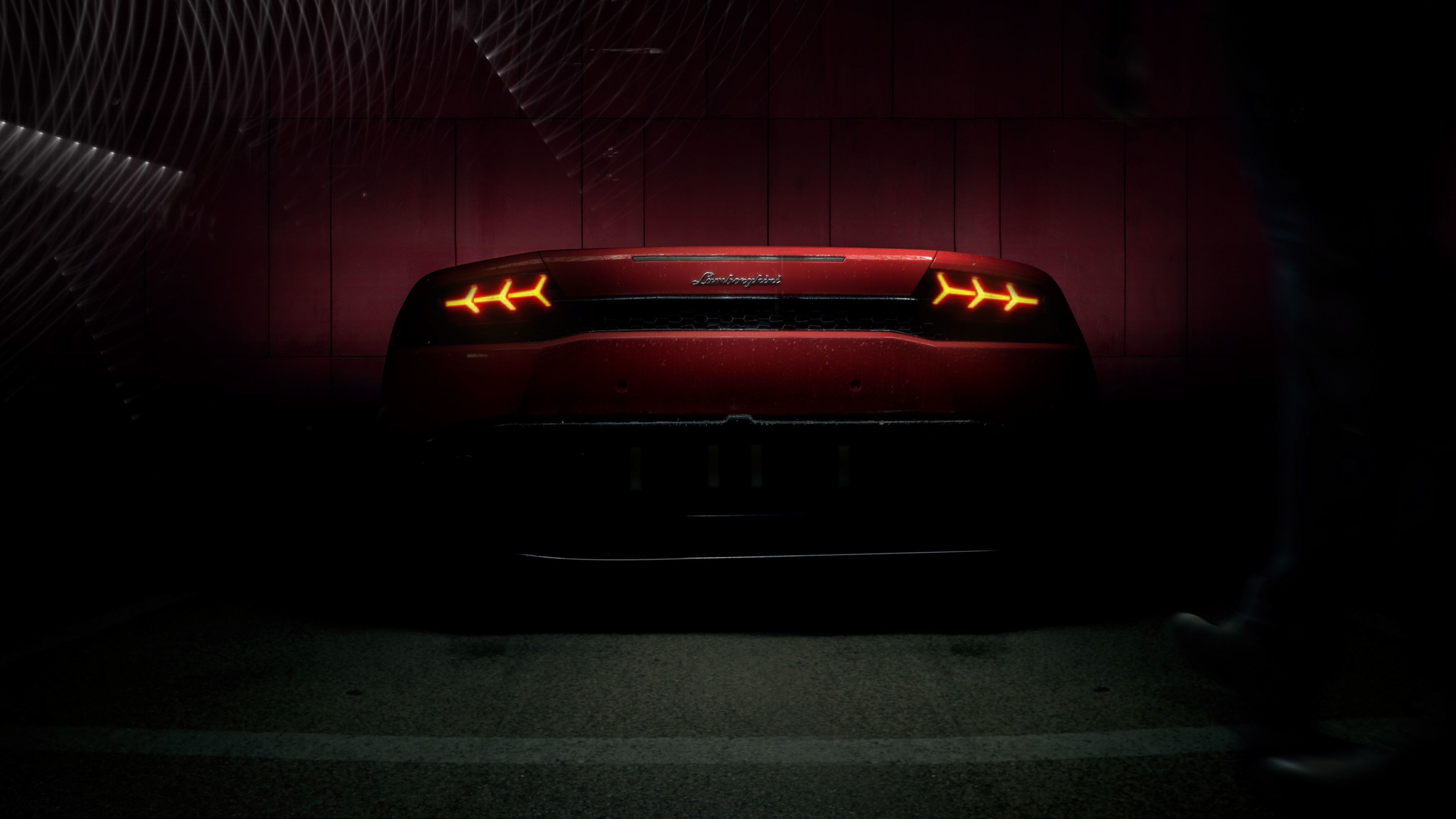 Red Lamborghini Huracan Rear Lights Wallpaper