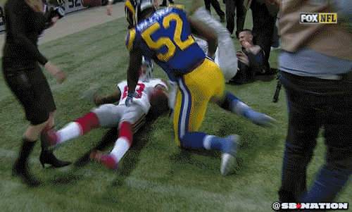 Giants Brawl After Late Hit On Odell Beckham Jr Video Fox Sports