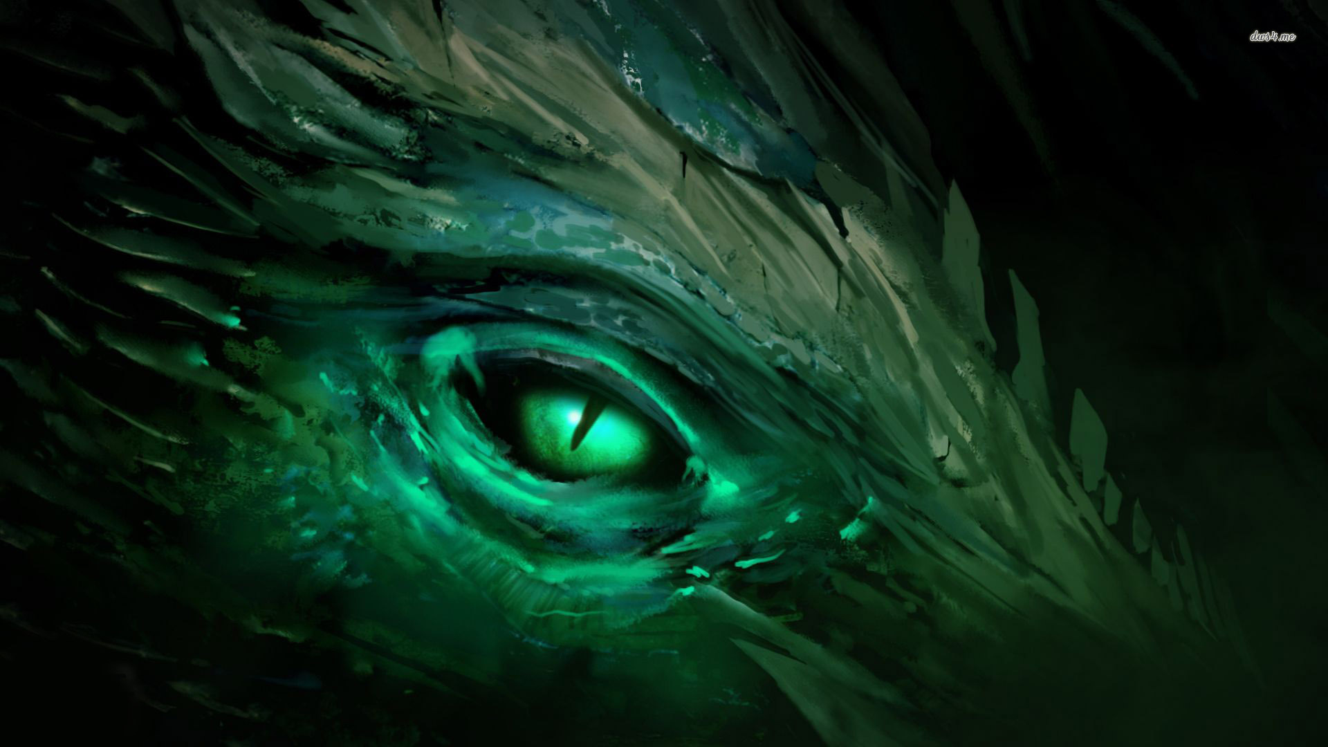 Green Dragon Eye Wallpaper Artistic