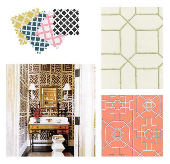 Lower Left Chinese Lattice Wallpaper By Bob Collins Via Interiorly