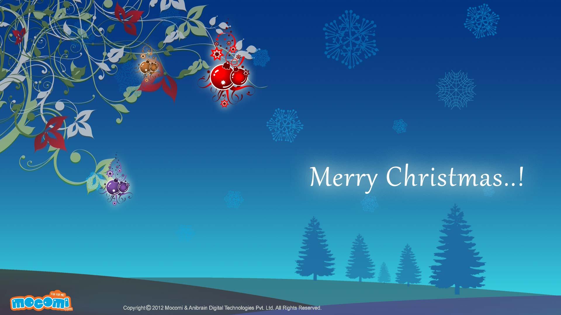 Christmas Trees And Snow Desktop Wallpaper For Kids Moi