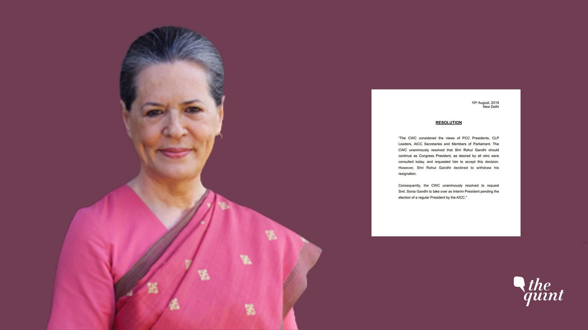 CWC Meet Resolutions Passed As Sonia Becomes Interim Chief