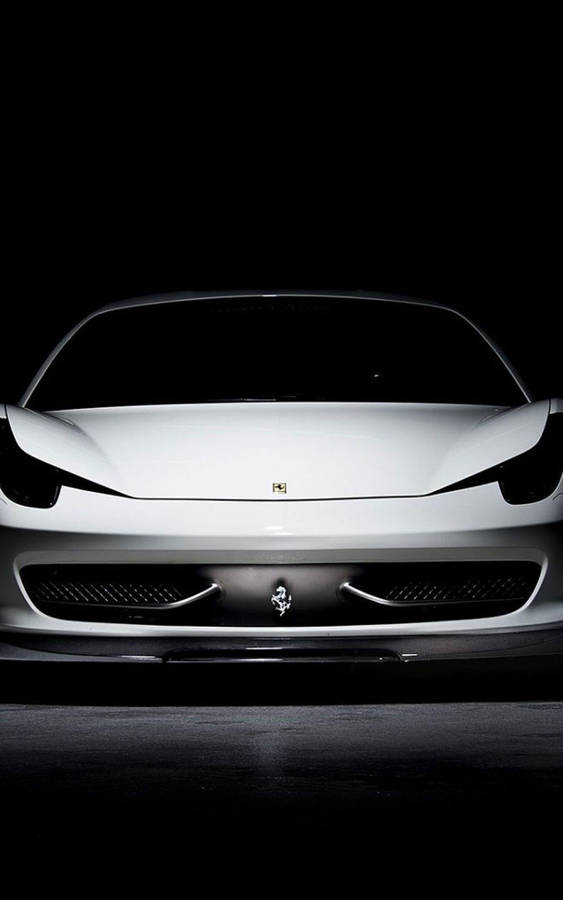 White Smooth Looking Ferrari iPhone Wallpaper