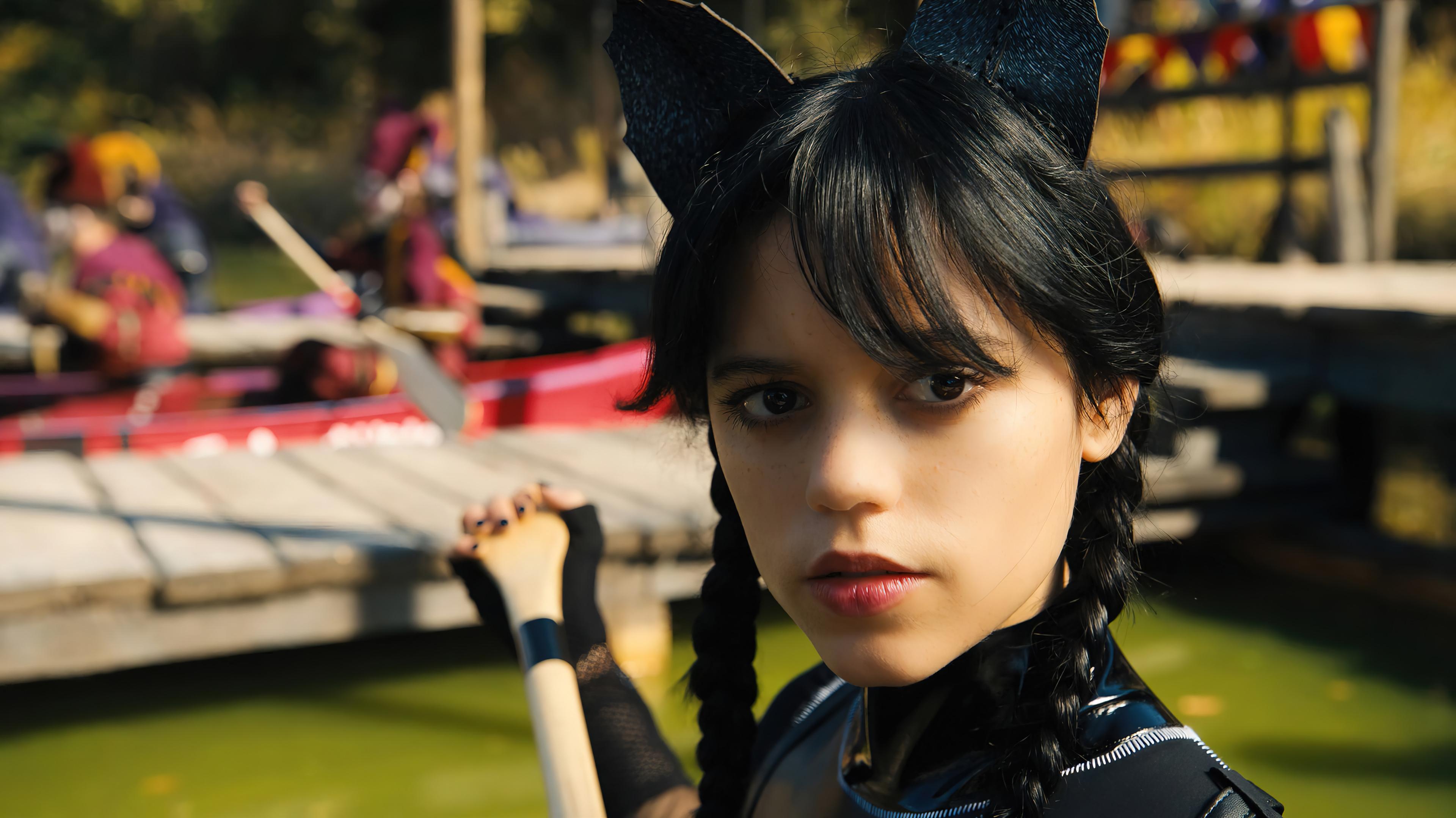  Download Wednesday Addams Cat Costume Flix Wallpaper 4k HD Pc 6470h 