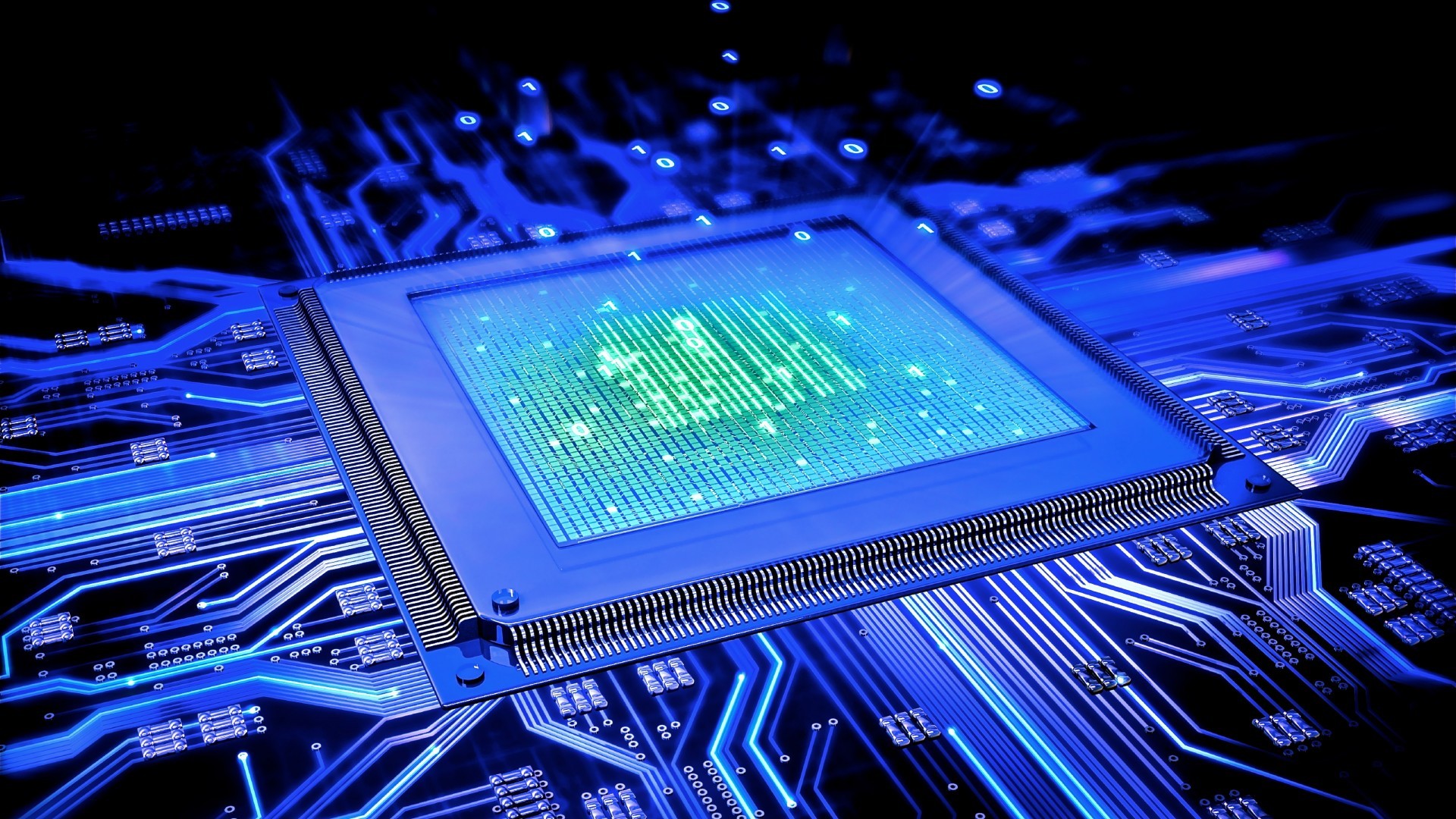 Processor CPU Motherboard Blue Circuits Circuit Board