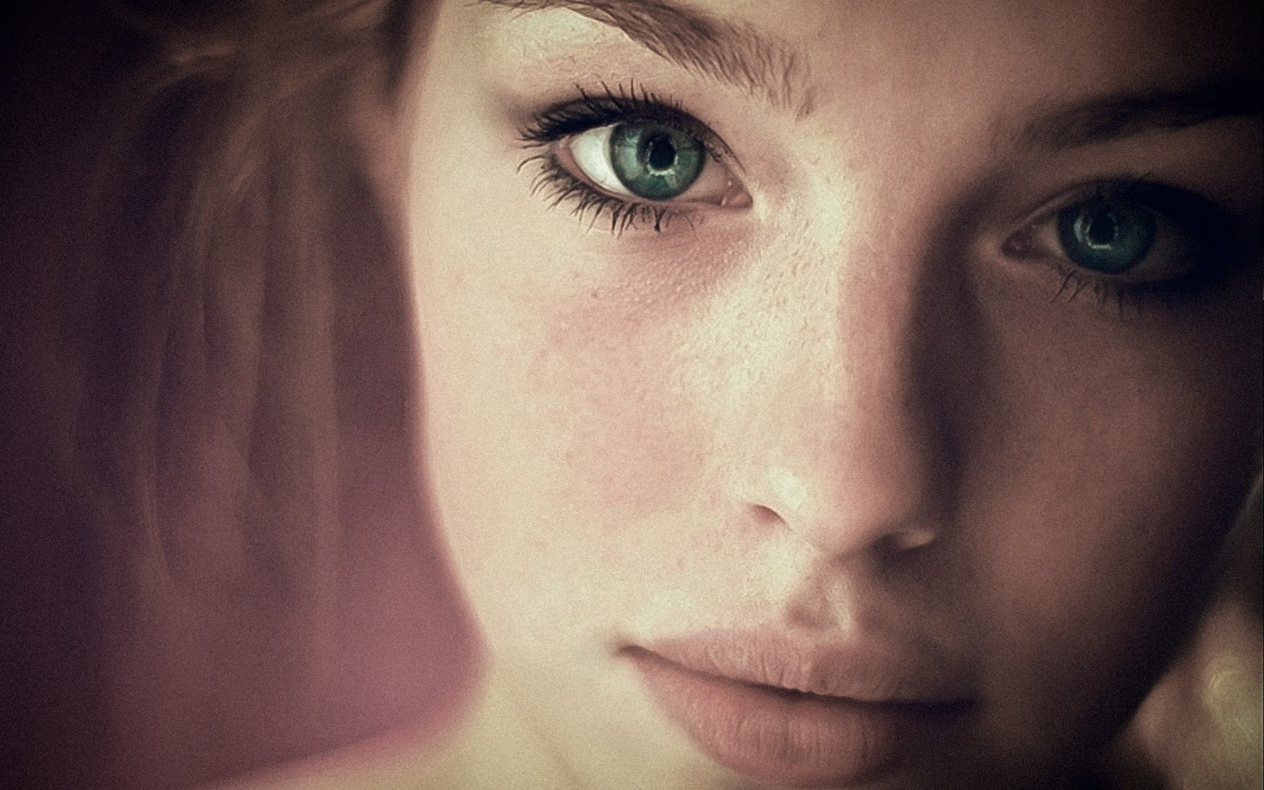 Big Lips Blue Eyes Wallpaper Stock