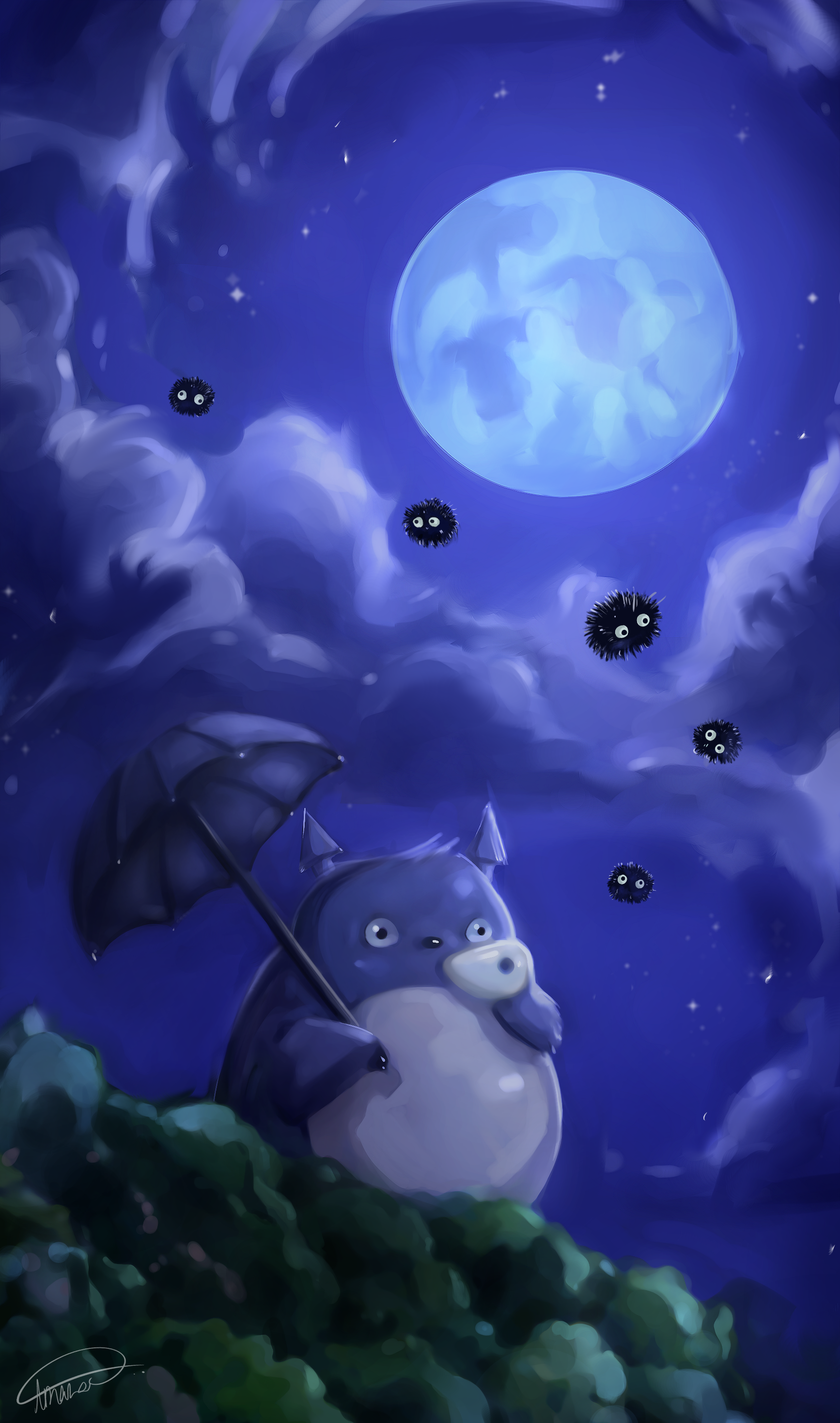 I made a Totoro wallpaper for your phone rghibli
