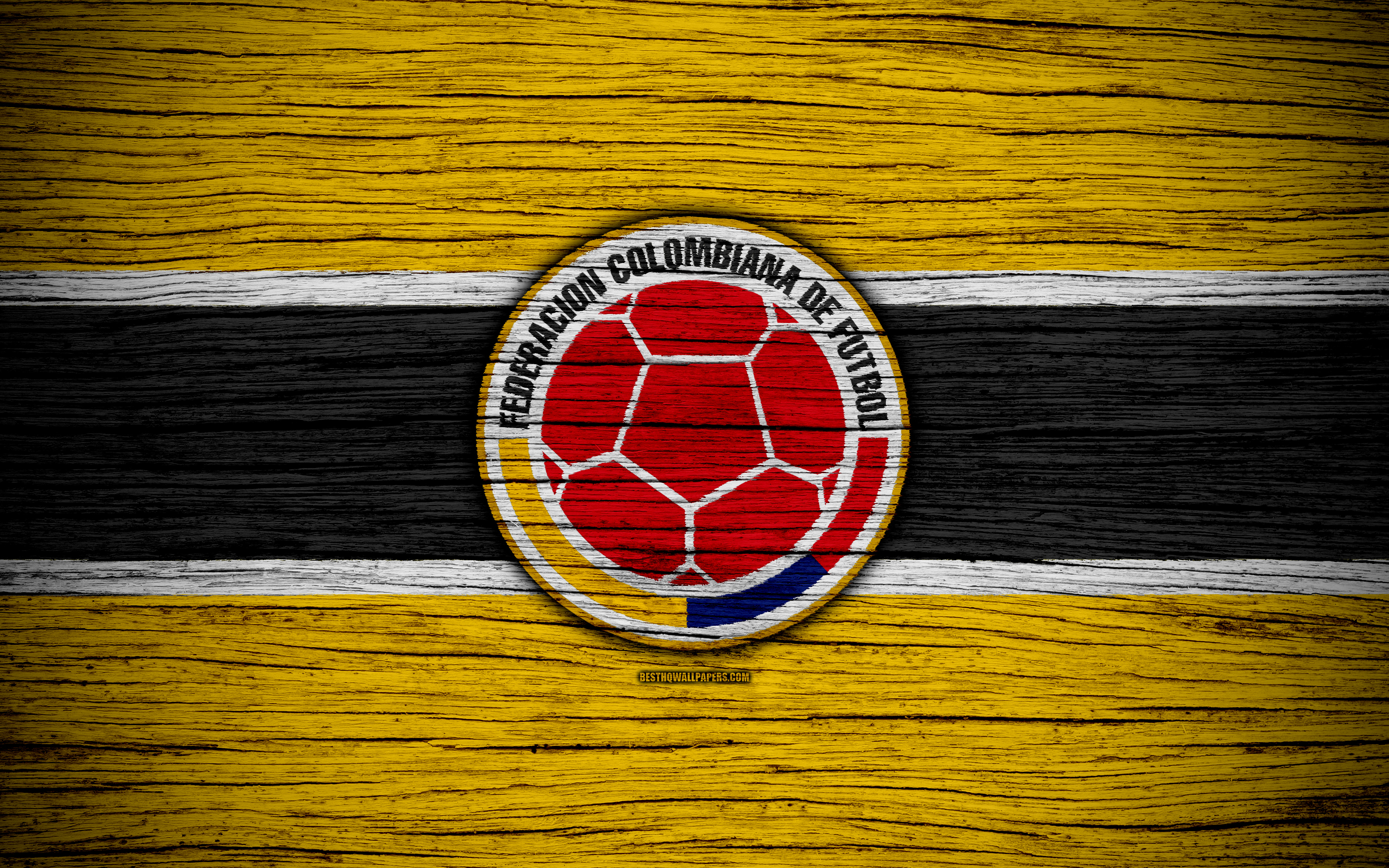 Wallpaper 4k Colombia National Football Team Logo