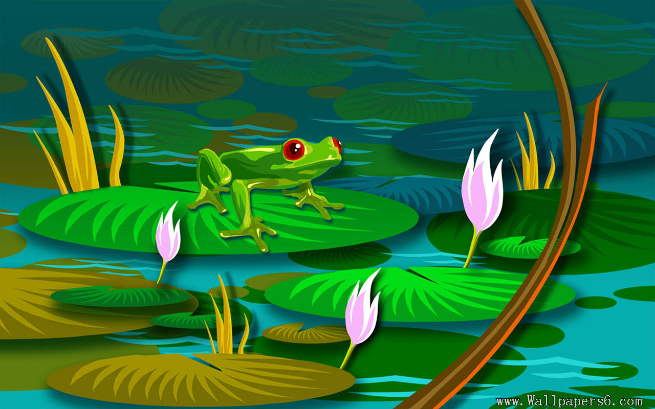 Golden Frog On Green Leaf Other Wallpapers Kiferwater Dot Com