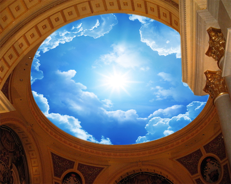 Free download Large blue and white 3d wallpaper ceiling wallpaper mural