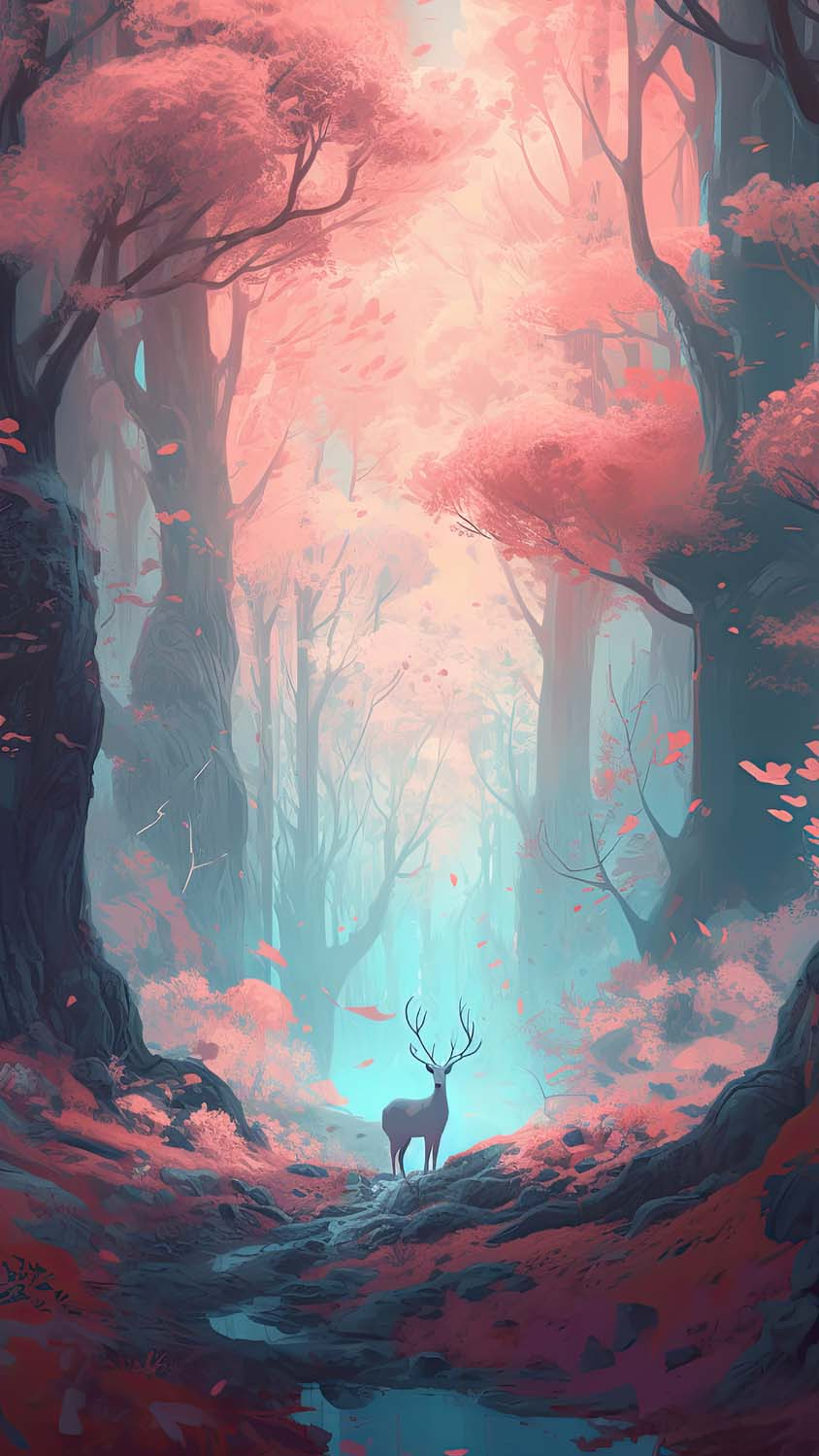 Forest Deer Art iPhone Wallpaper HD