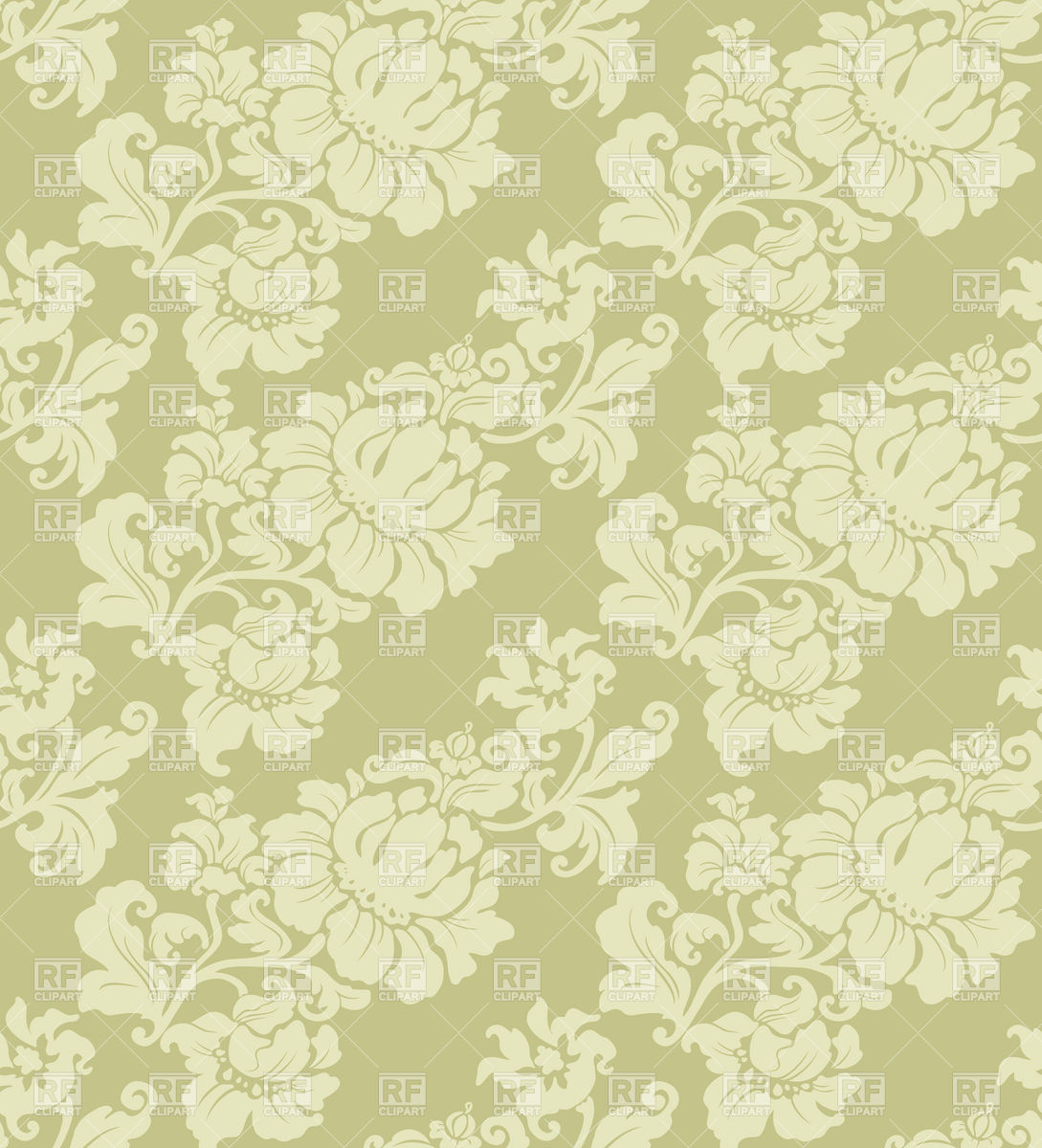 Seamless Floral Pattern Classic Wallpaper Royalty