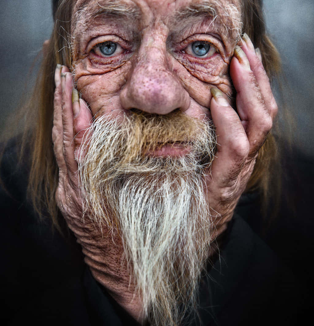 Portrait Picture Old Man Wallpaper