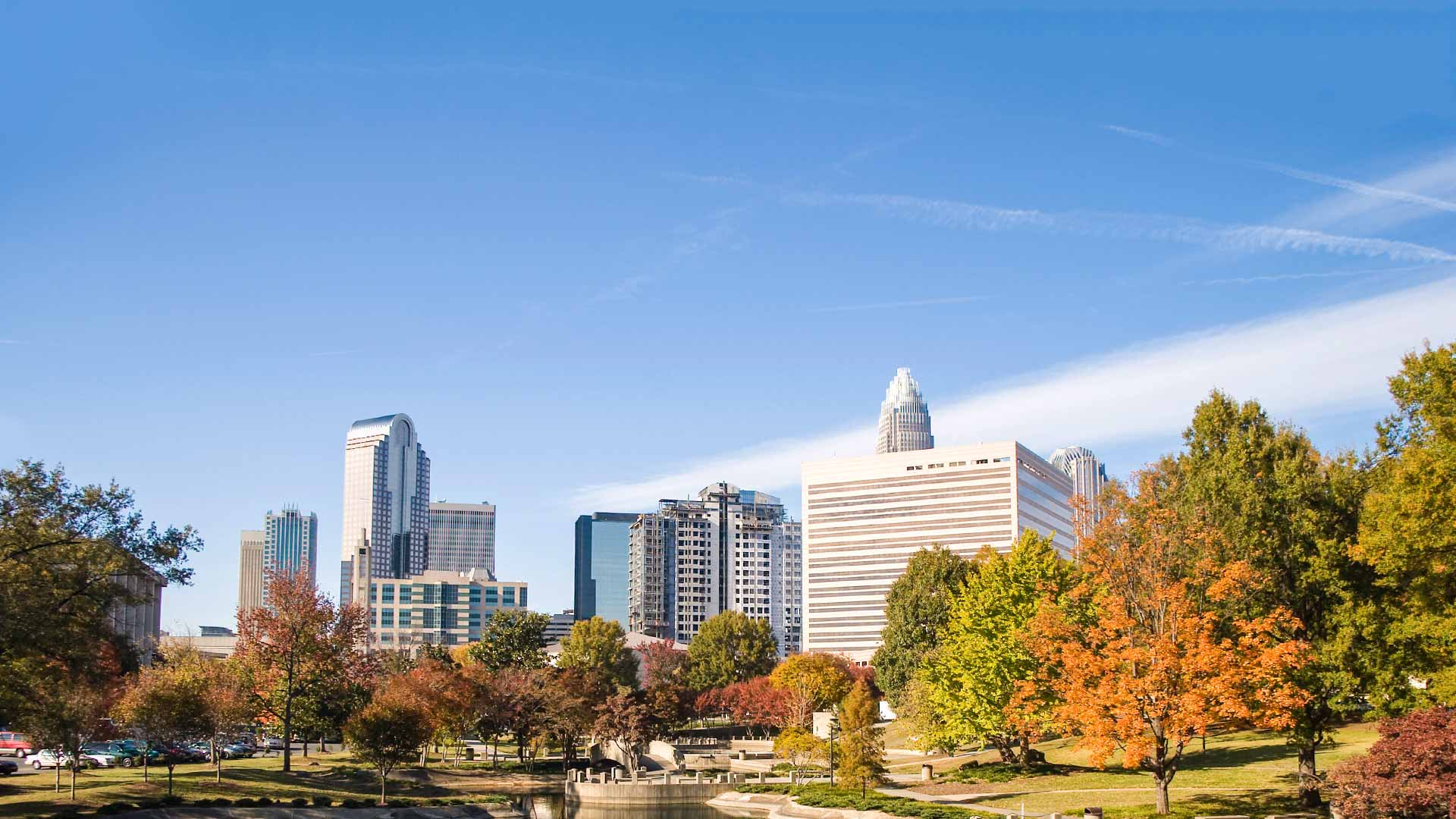 Charlotte North Carolina Skyline Black  decorate with a wall mural   Photowall