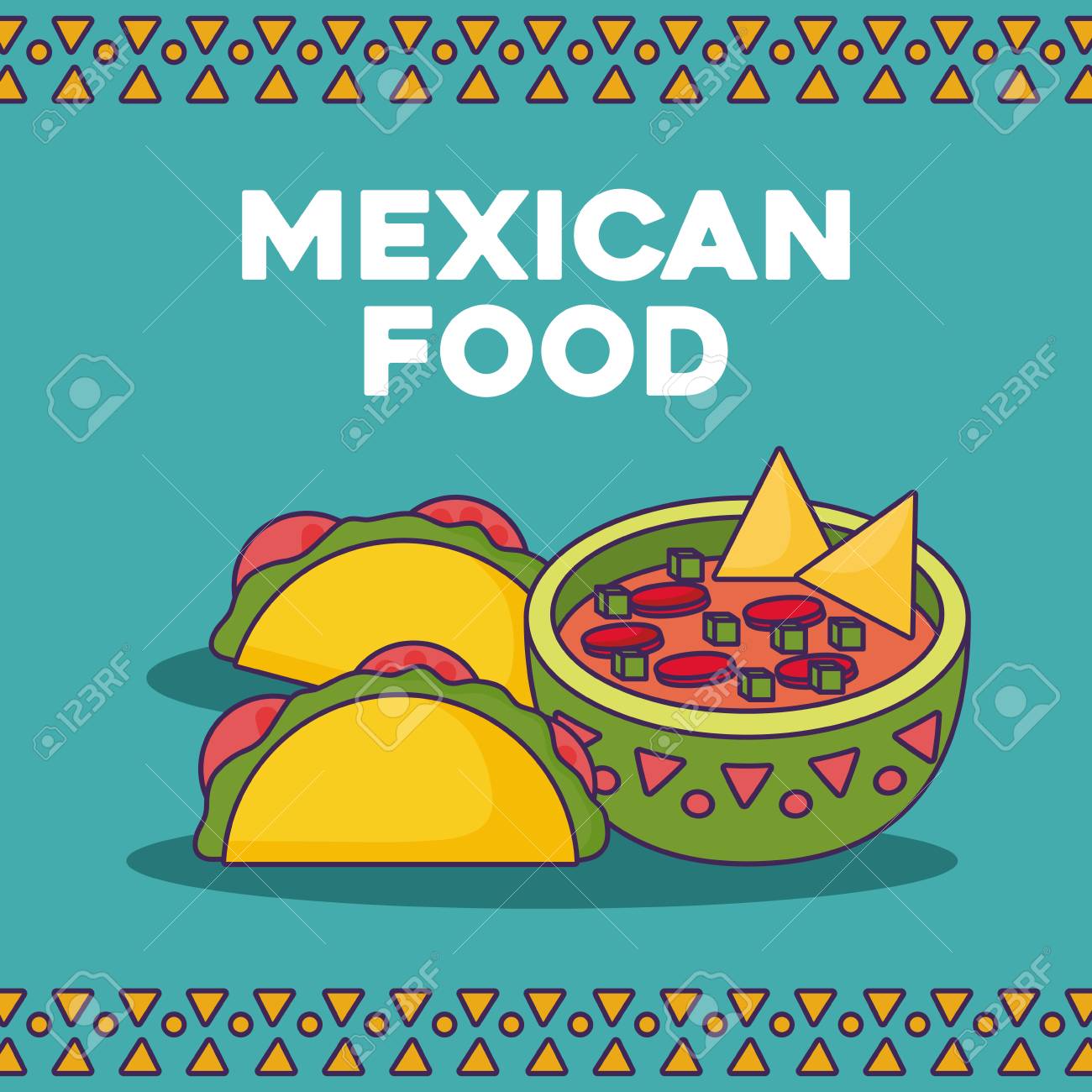 Free download Mexican Food Design With Tacos And Sauce Bowl Over Blue ...