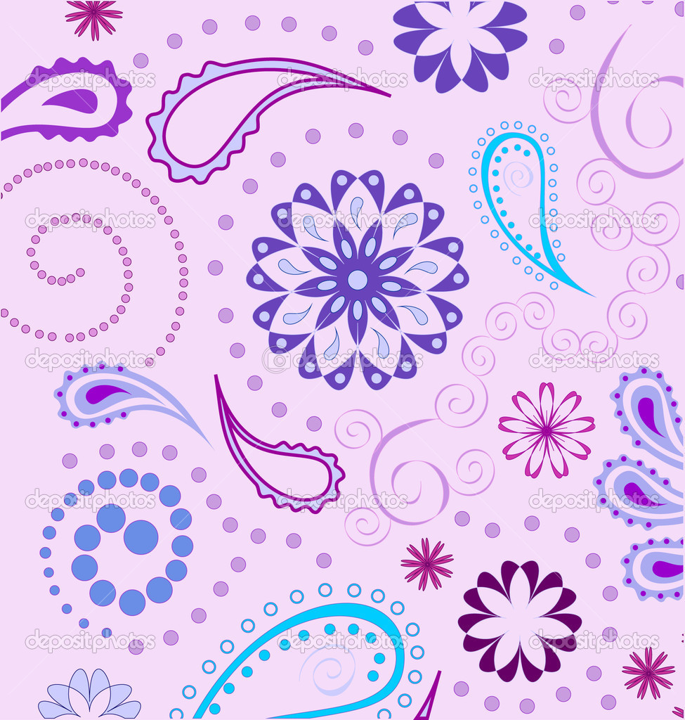 Purple Paisley Background Seamless