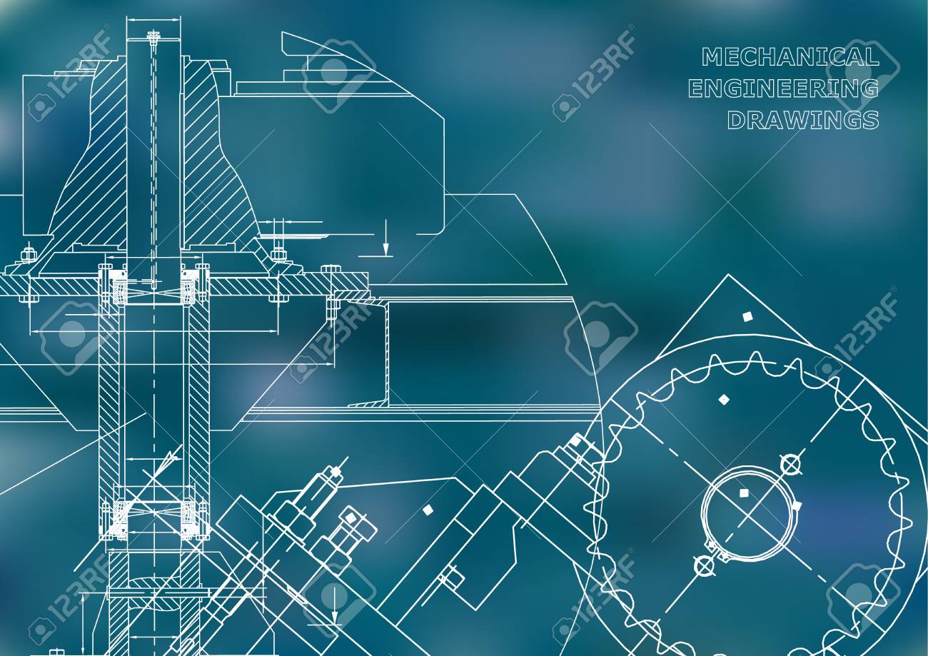 Engineering Background Mechanical Drawings Cover
