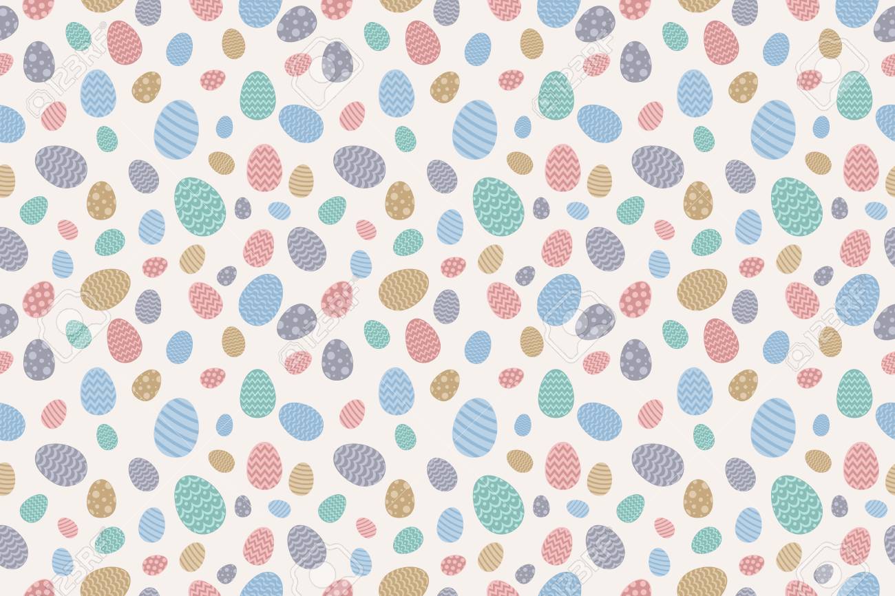 Easter Wallpaper Seamless Texture With Decorative Eggs Vector