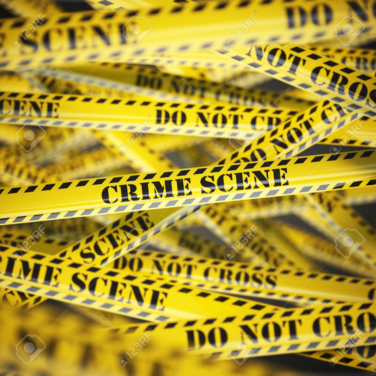 Crime Scene Yellow Caution Tape Background Security Concept