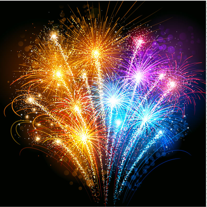 Gorgeous Fireworks Background Vector Graphic