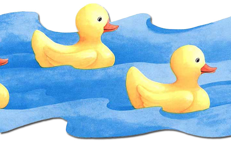 Details About Rubber Duck In A Row Bath Wallpaper Border Jfm2816db