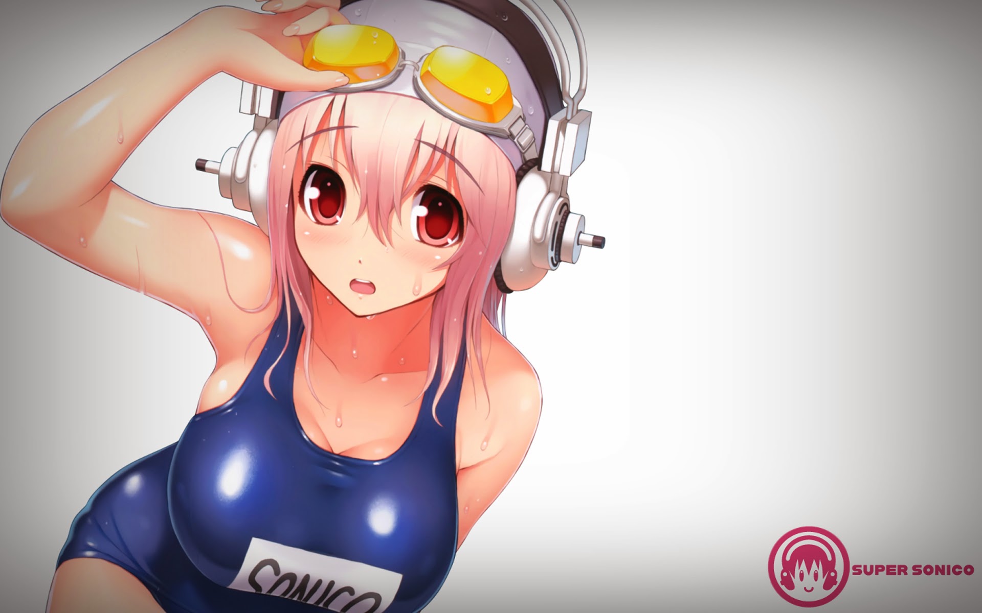 Super Sonico Sexy Anime Girl Swimsuit Headphone Wallpaper 9a