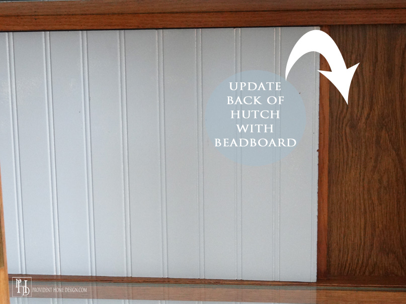 You can beadboard wallpaper stencil or just paint the back of the