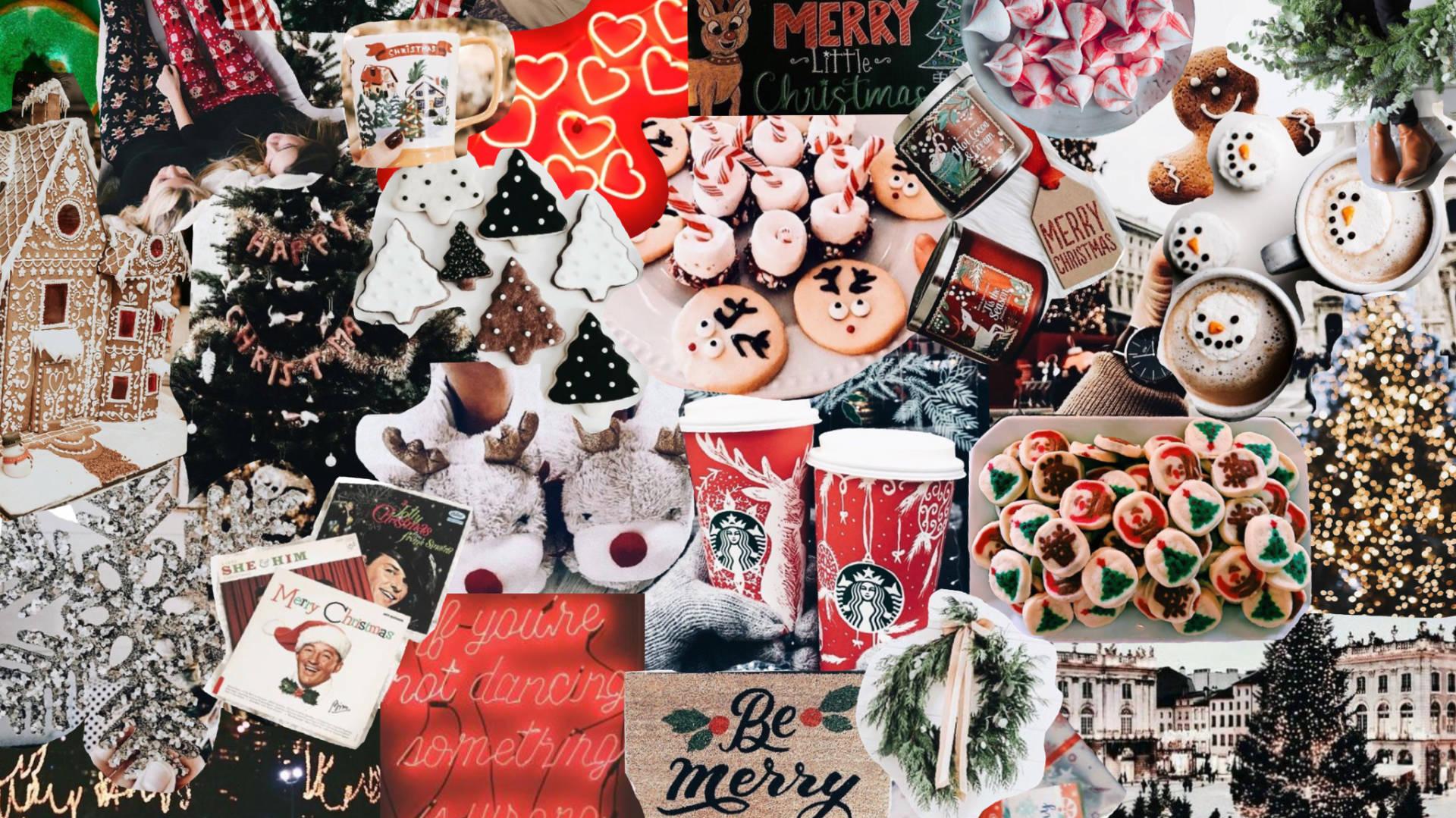 Download Coffee Day Christmas Collage Wallpaper