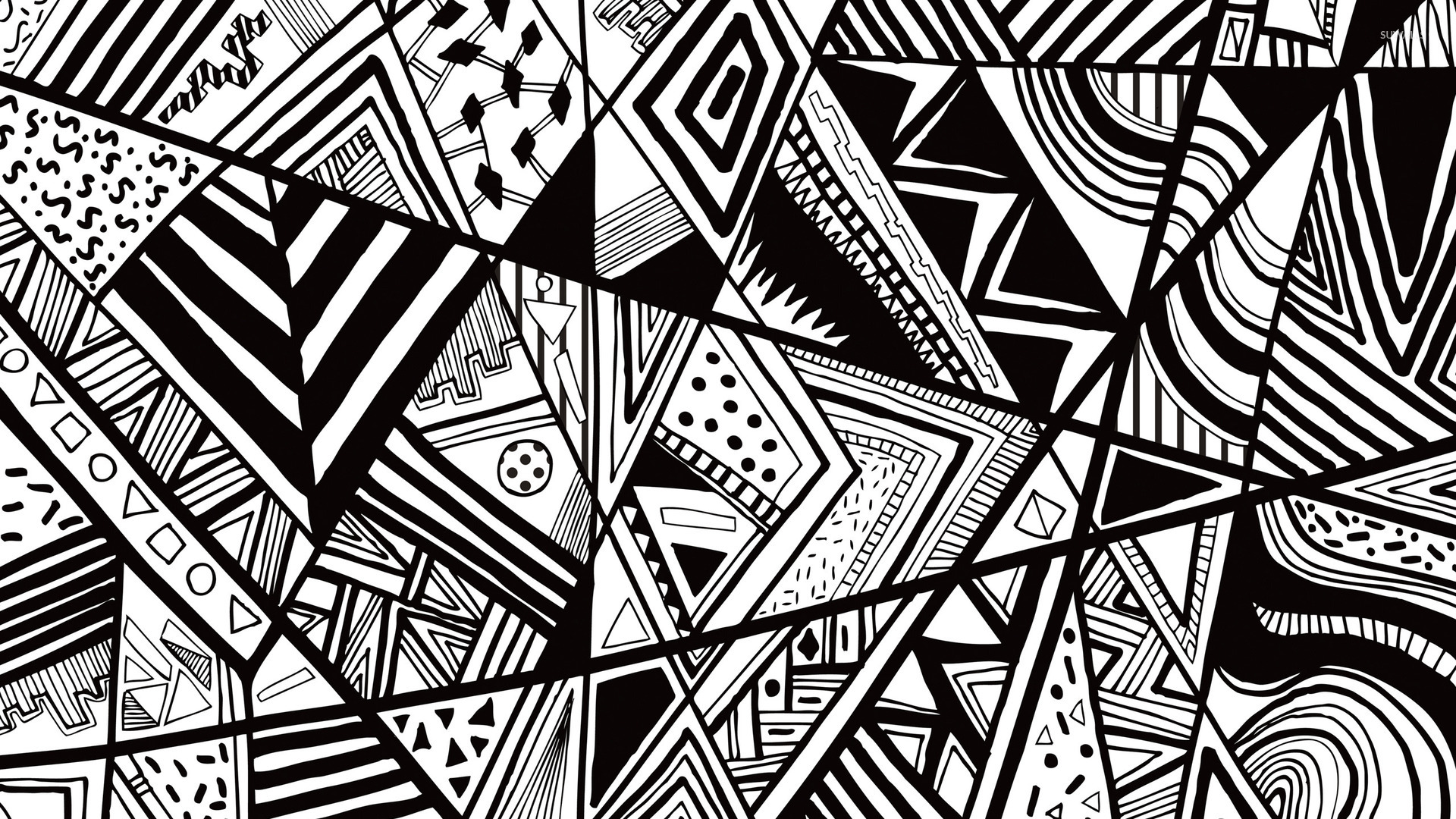 Black And White Doodle Wallpaper Vector