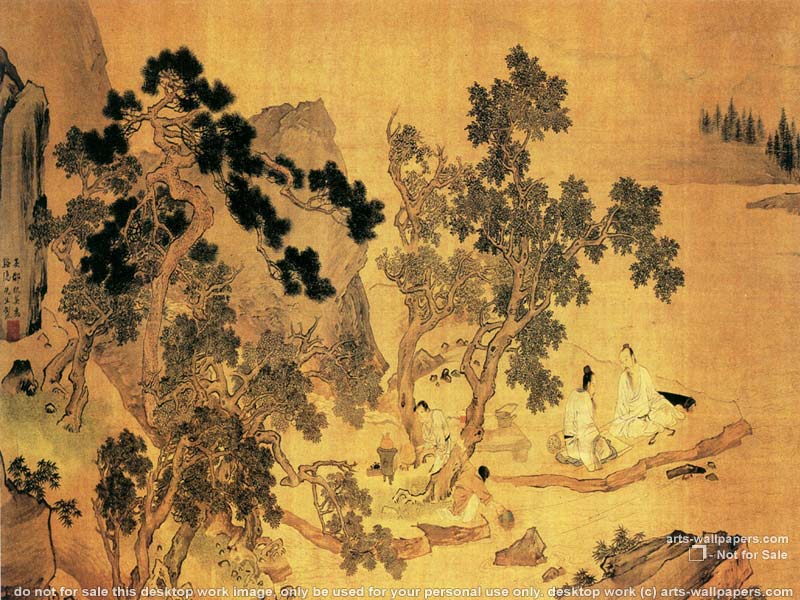 Ancient Chinese Painting Art Print Wallpaper