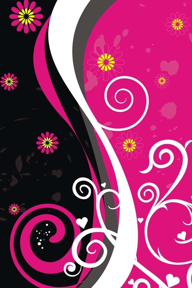 Pink Black Vector Iphone Hd Wallpaper