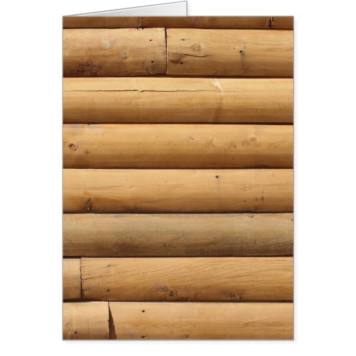 Faux Log Cabin Siding Background Greeting Card