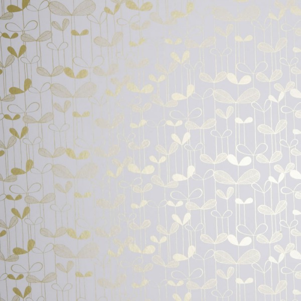 Miss Print Saplings Gold White Wallpaper