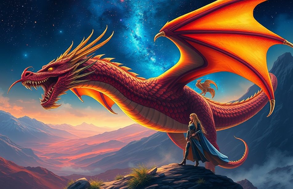 Woman And Dragon Wallpaper