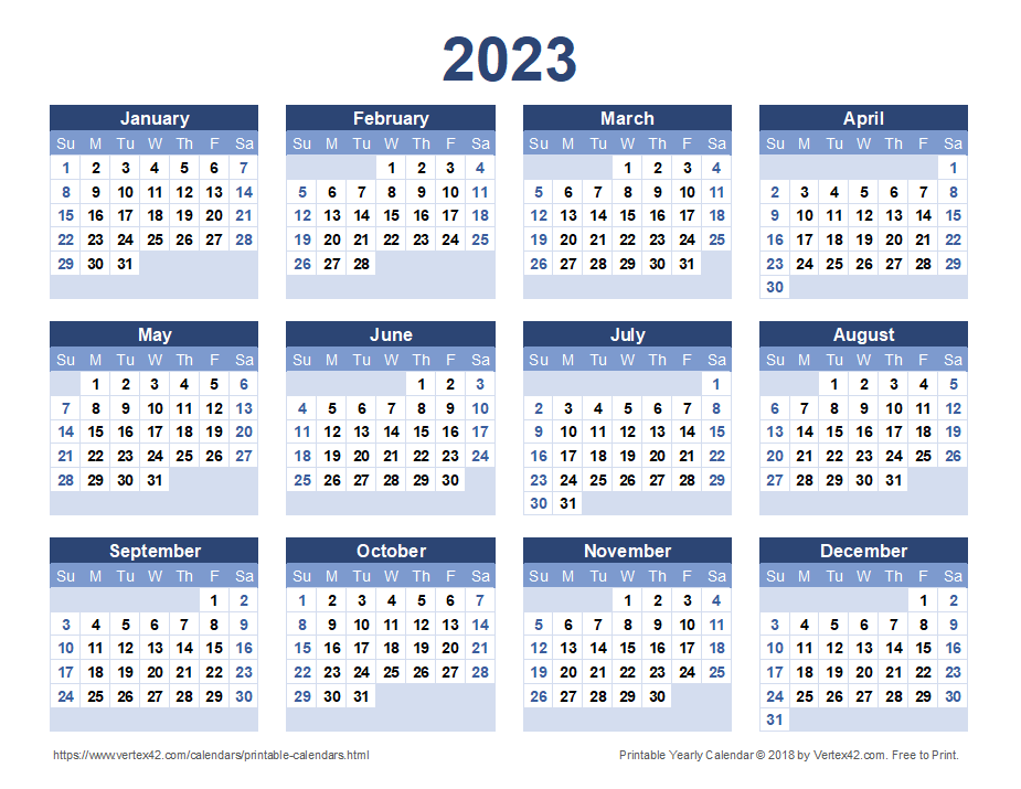 2023 Calendar Templates and Images 925x715