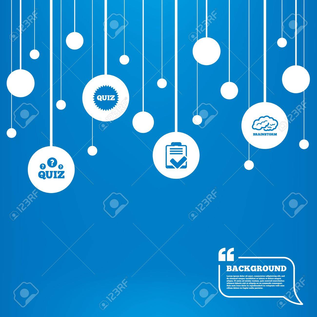 Circles Background With Lines Quiz Icons Brainstorm Or Human