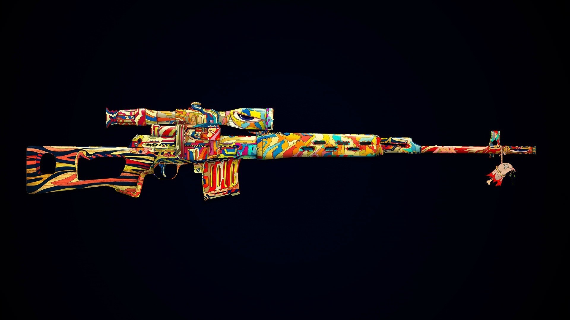 Colorized machine gun Wallpaper 2759