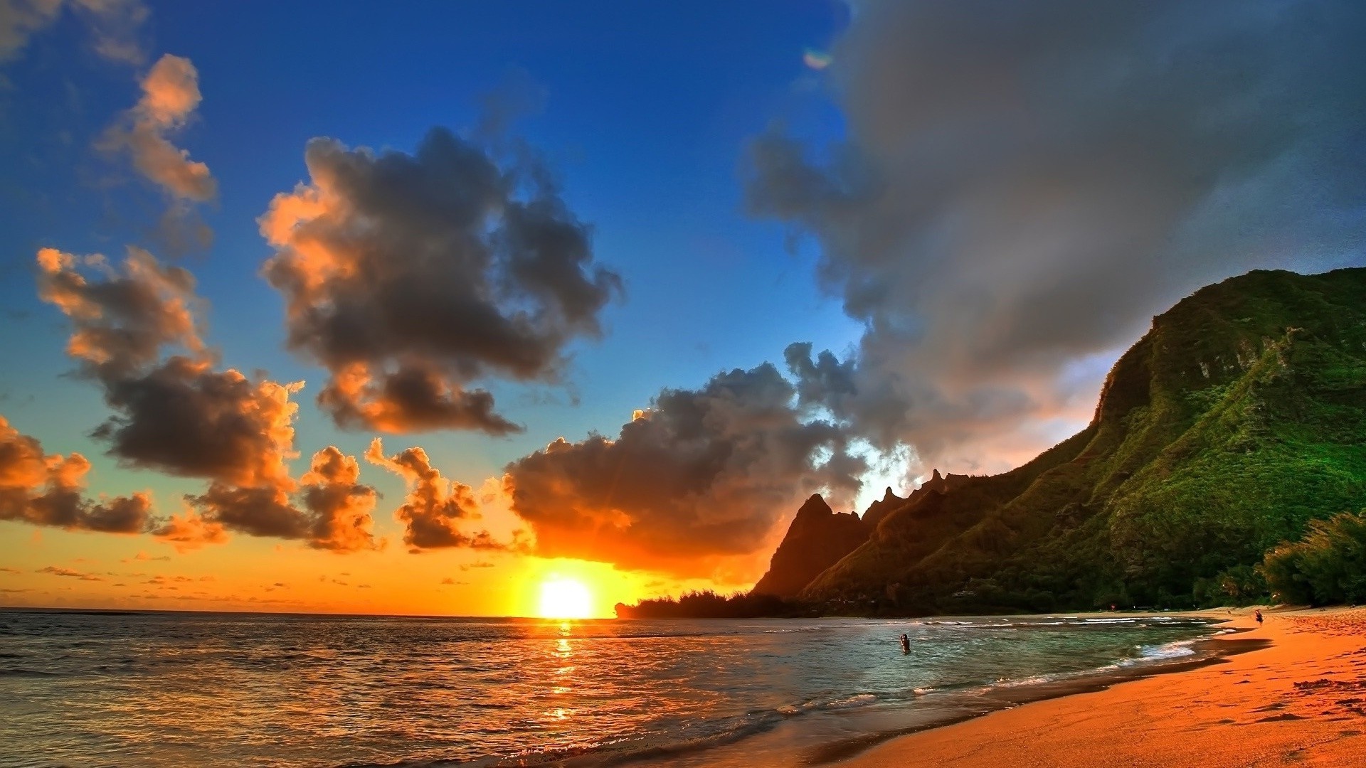Wallpaper Beach Sunset 1080p For Desktop High Definition