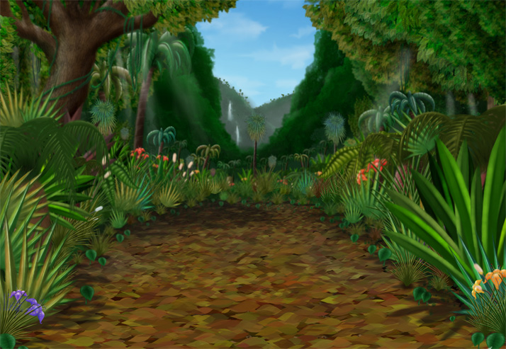 We start with a jungle background