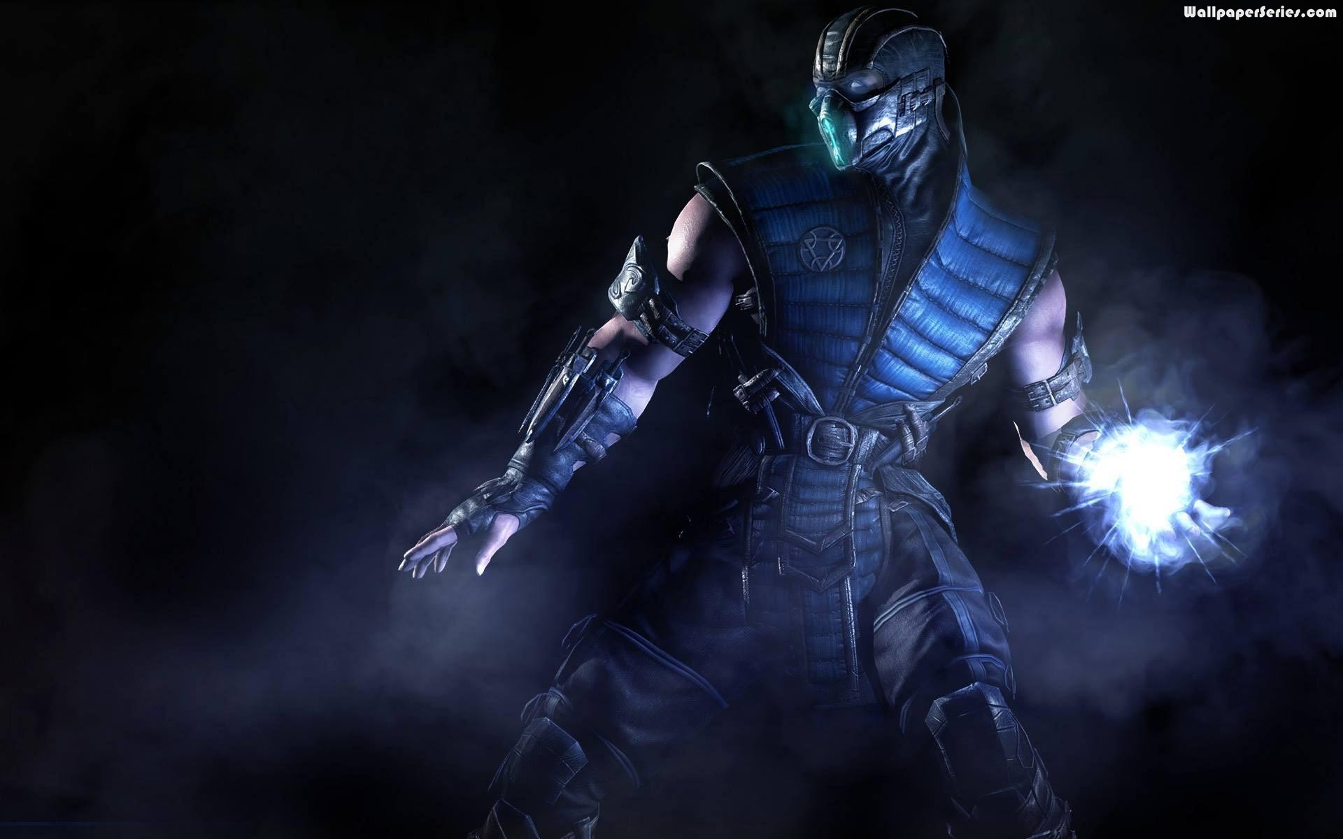 Sub-Zero, a Mortal Kombat character, unleashing an ice blast
